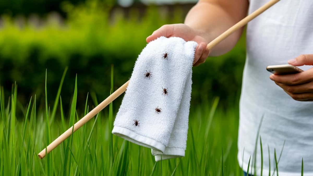 Как я сэкономил 2000 рублей на обработке участка: проверил белой тканью и понял, что клещей нет