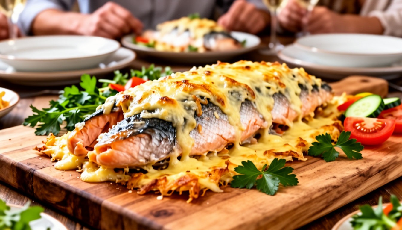 Горбуша в сырной шубке — палочка-выручалочка: просто смешиваю сыр с майонезом, запекаю 20 минут